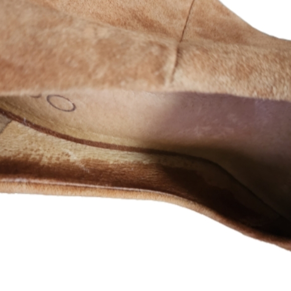 Aldo faux suede high wedge shoes size 6.5 color tan - Picture 4 of 6